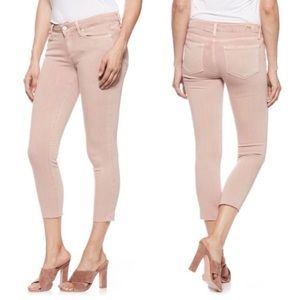 Paige Verdugo Raw Hem Crop Skinny Jeans 26 Pink
